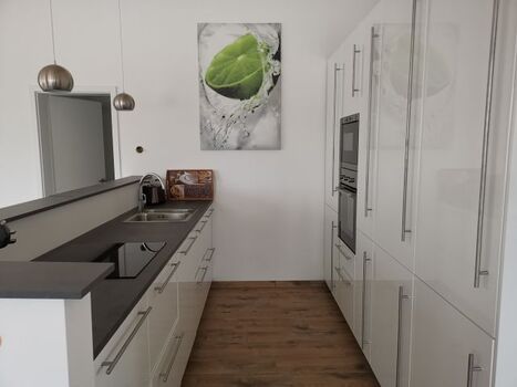 die Küche ist komplett eingerichtet.