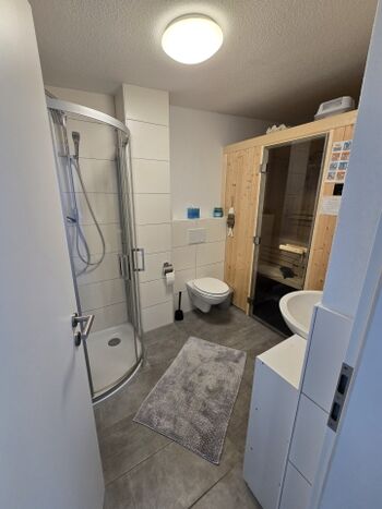 Badezimmer mit Sauna 