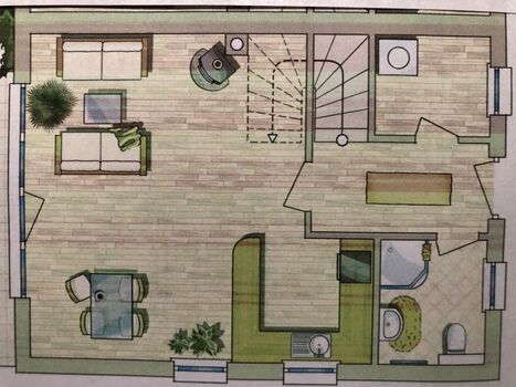 EG mit WZ, Küche, Flur und Bad