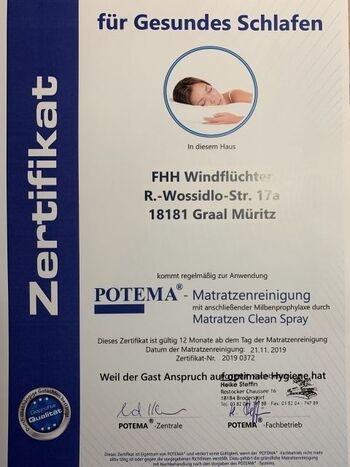 Urkunde Matrazenreinigung