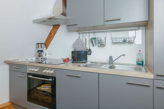 Apartment im Ferienhaus zum historischen Spital moderne Küche