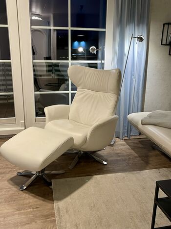 Leder Relax Sessel von Joop mit Fußhocker