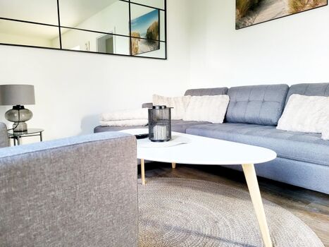 Blick in den Wohnbereich Ferienhaus Paul