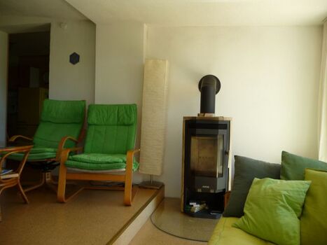 Wintergarten mit kleinem Kamin