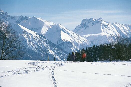 Winterwandern mit Bergblick