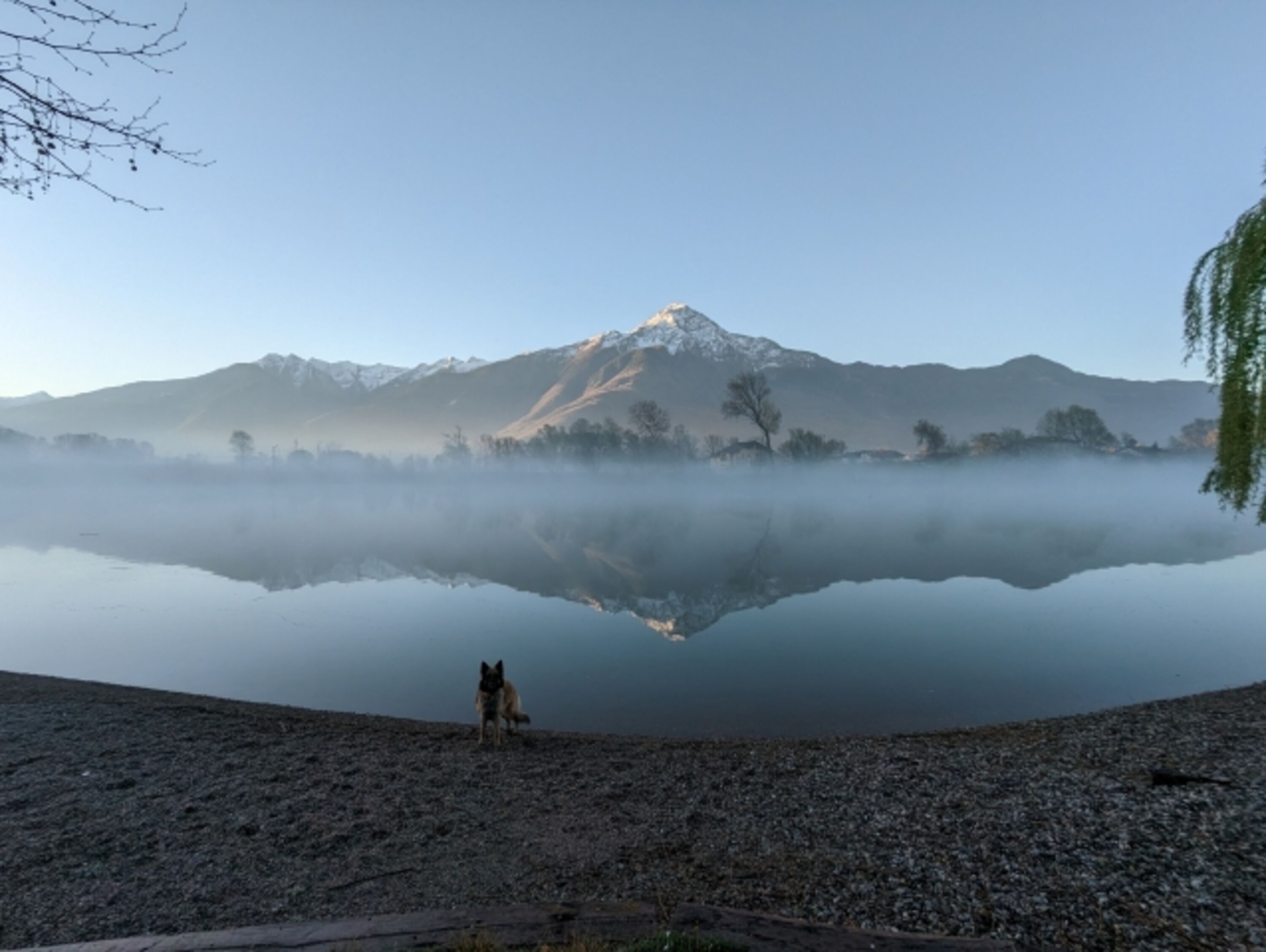 Wasserspiegelung am Zufluß zum Comer See