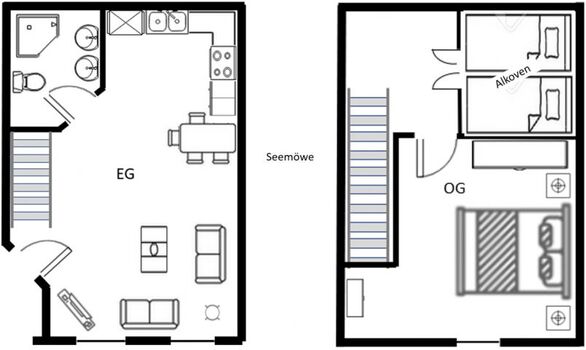 Grundriß Seemöwe haubarg am meer