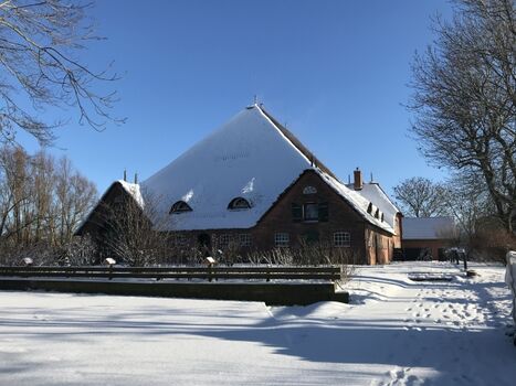 haubarg am meer im Winter