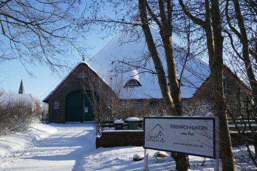 haubarg am meer im Winter