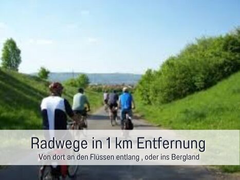 Radweg in 1km Entfernung 