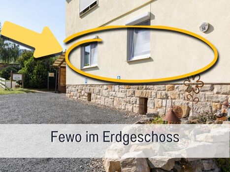 Ferienwohnung im Erdgeschoss , 2 Parkplätze vor dem Haus