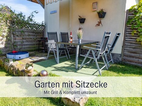 Sitzecke im 160cm umzäunten Garten 