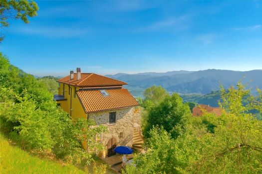 Blick von oben auf das Haus