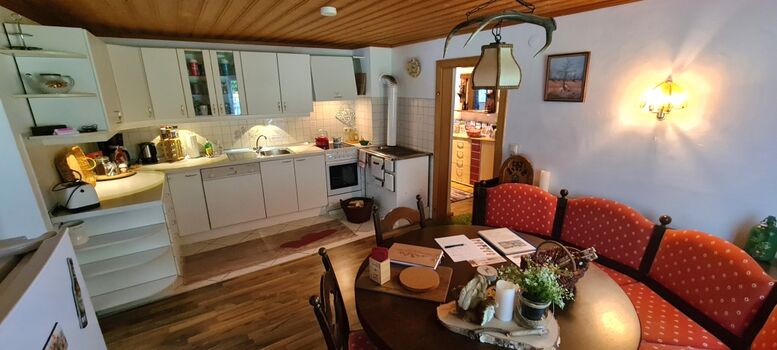 Küche inkl. Spülmaschine, E-Herd mit Ceran und Backofen   Holzofenherd