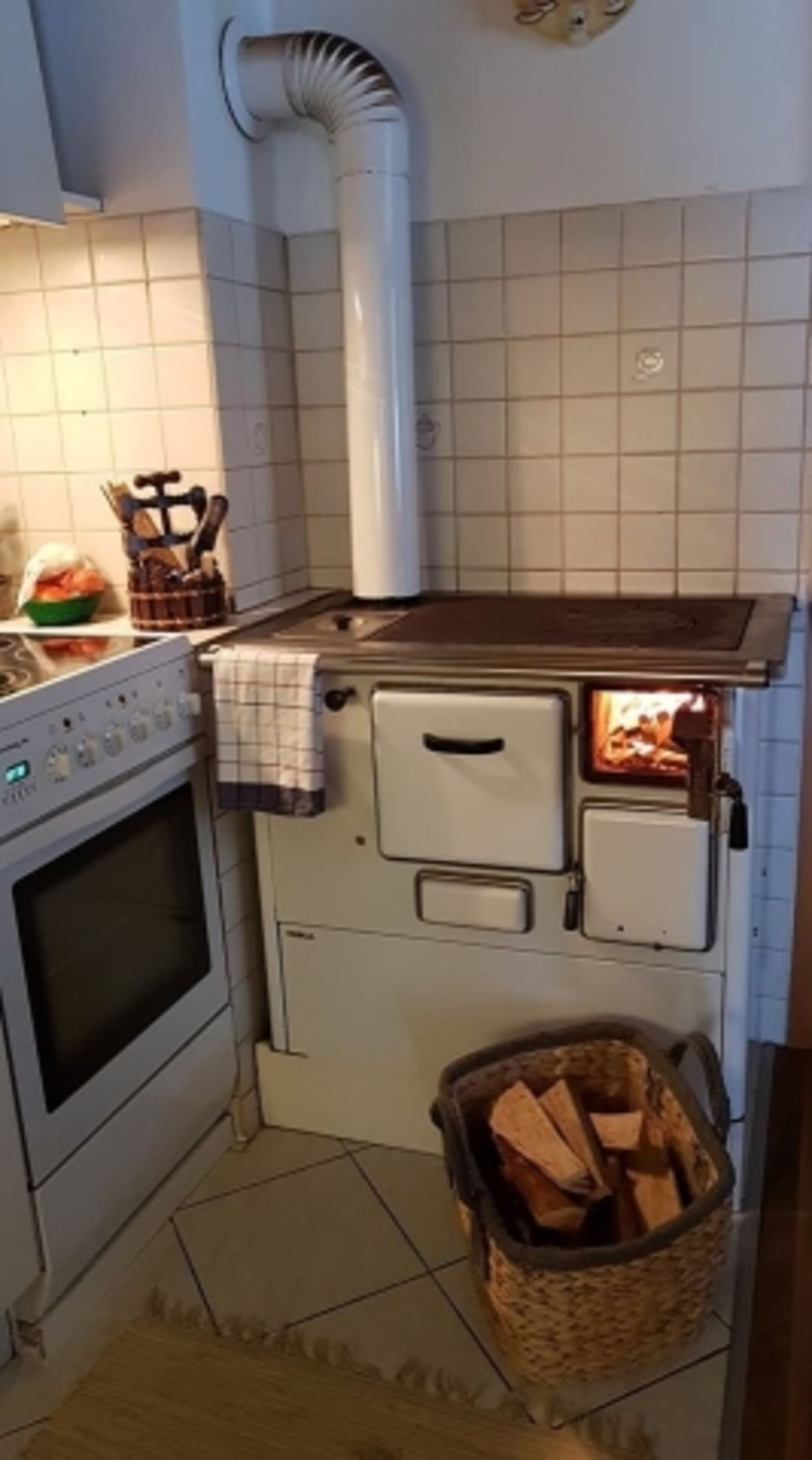 Orignial voll funktionstüchtiger Holzofenherd aus Omis Zeit