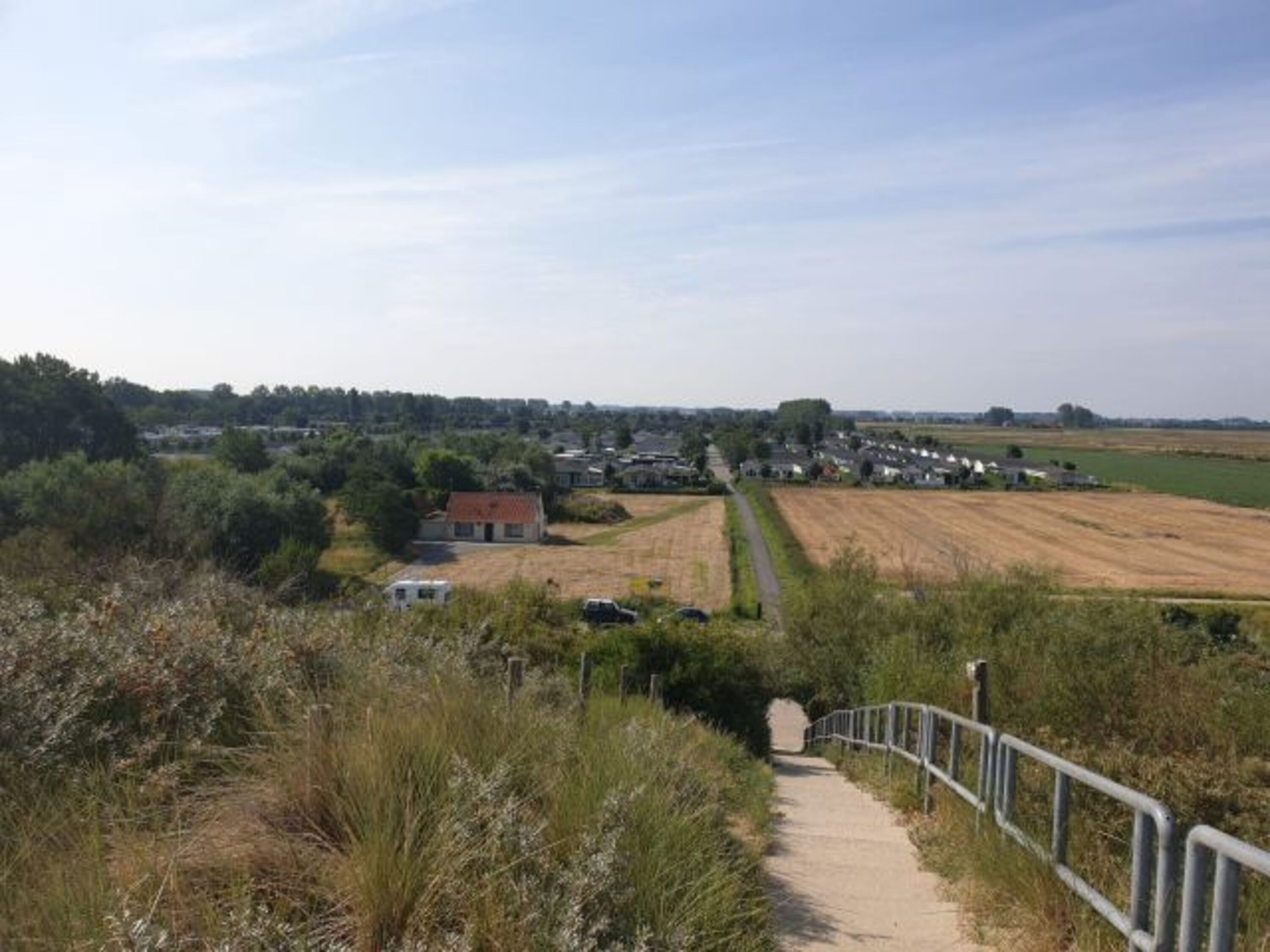 Blick vom Deich auf den Park