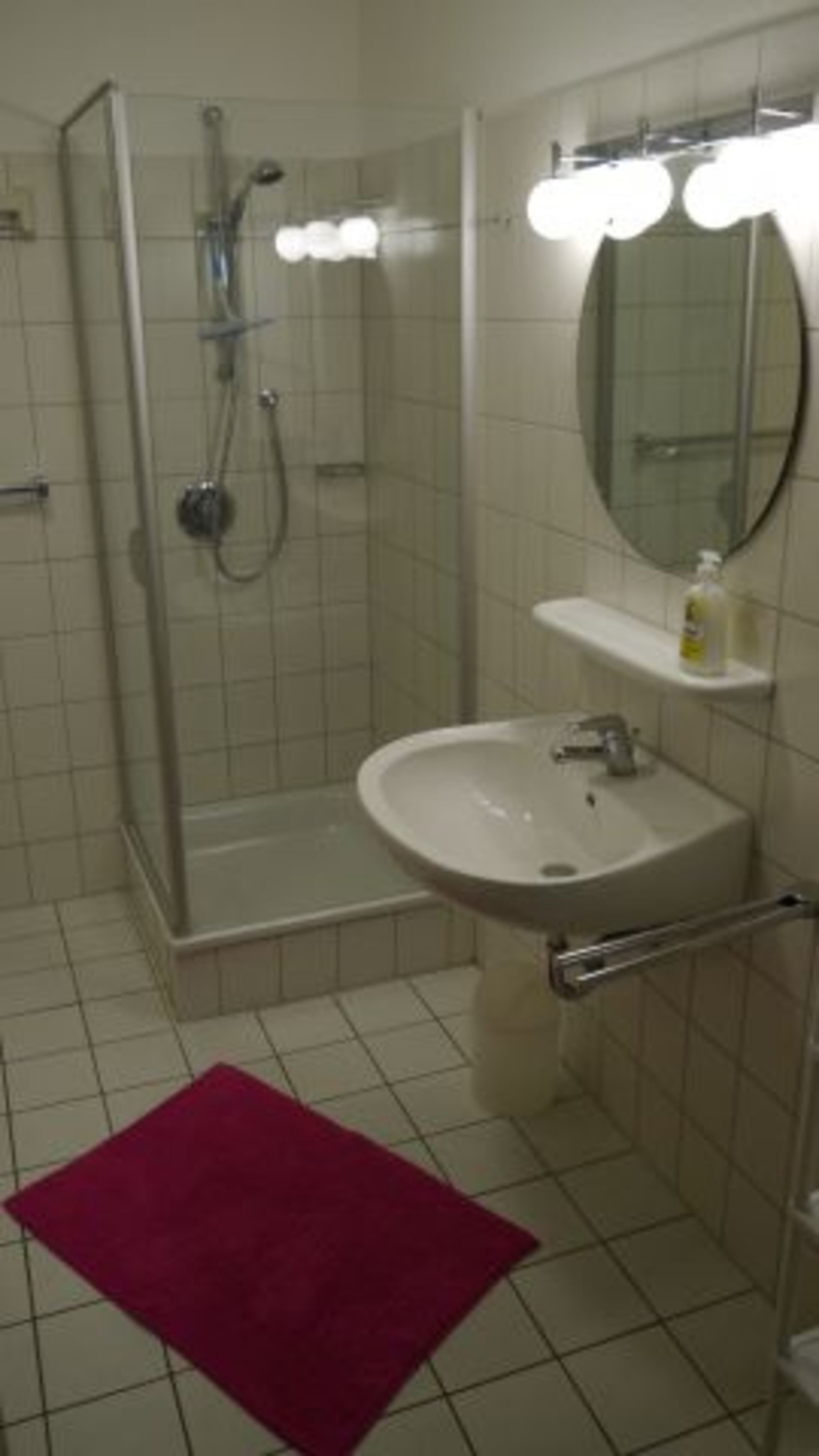 Das Badezimmer mit Dusche