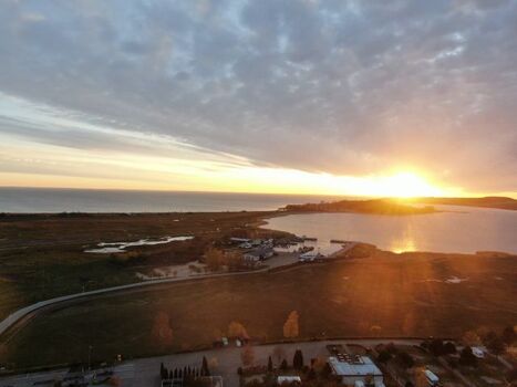 Blick über den Hafen von Thiessow