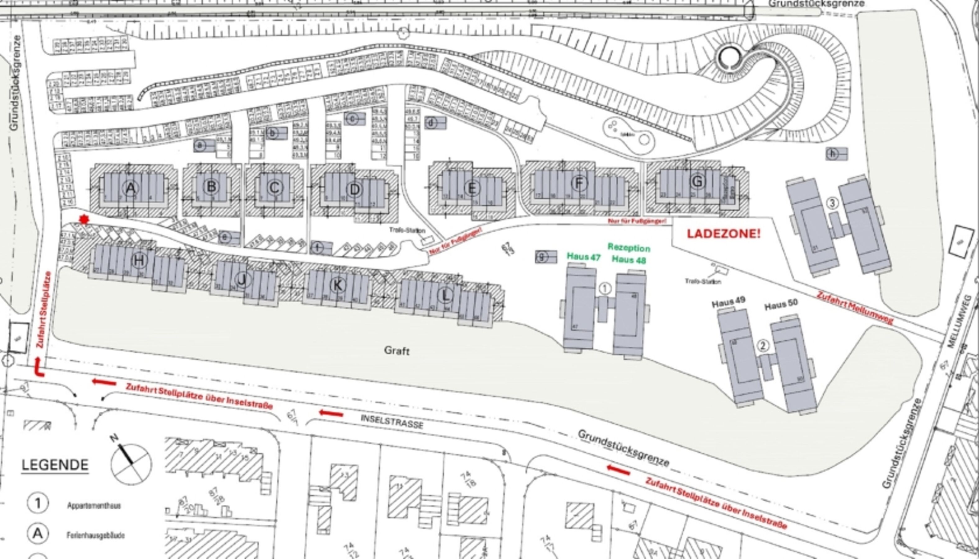 Lageplan zum PKW-Stellplatz