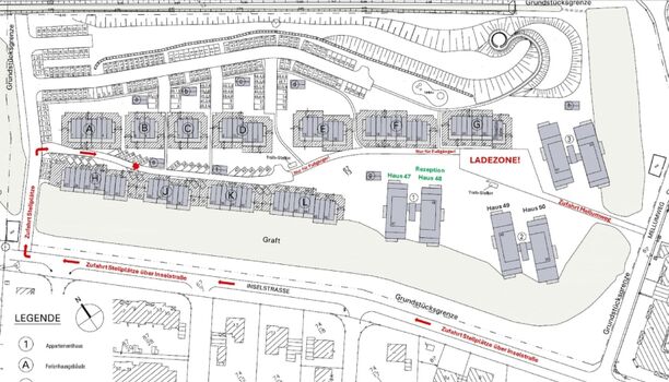 Lageplan zum PKW-Stellplatz
