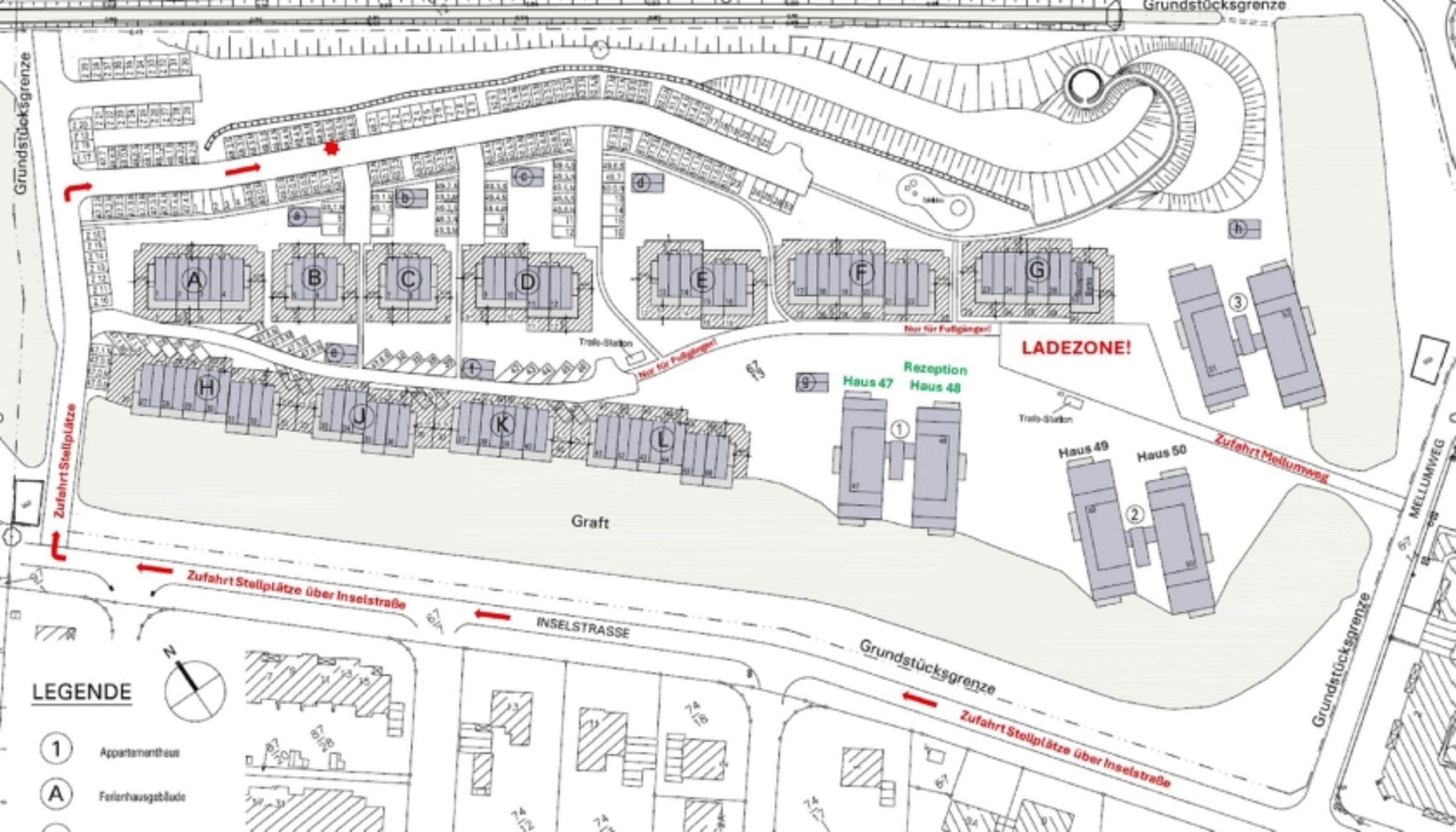 Lageplan zum PKW-Stellplatz