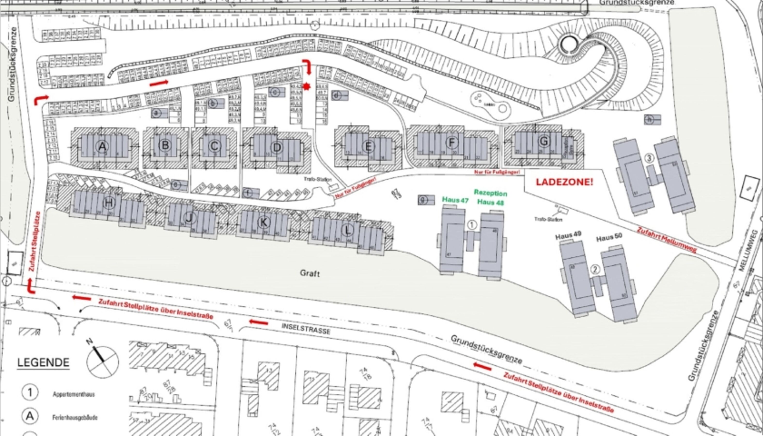 Lageplan zum PKW-Stellplatz