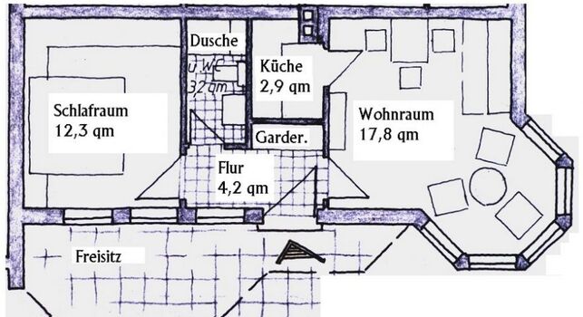 Grundriss der Ferienwohnung Haus Dorothee