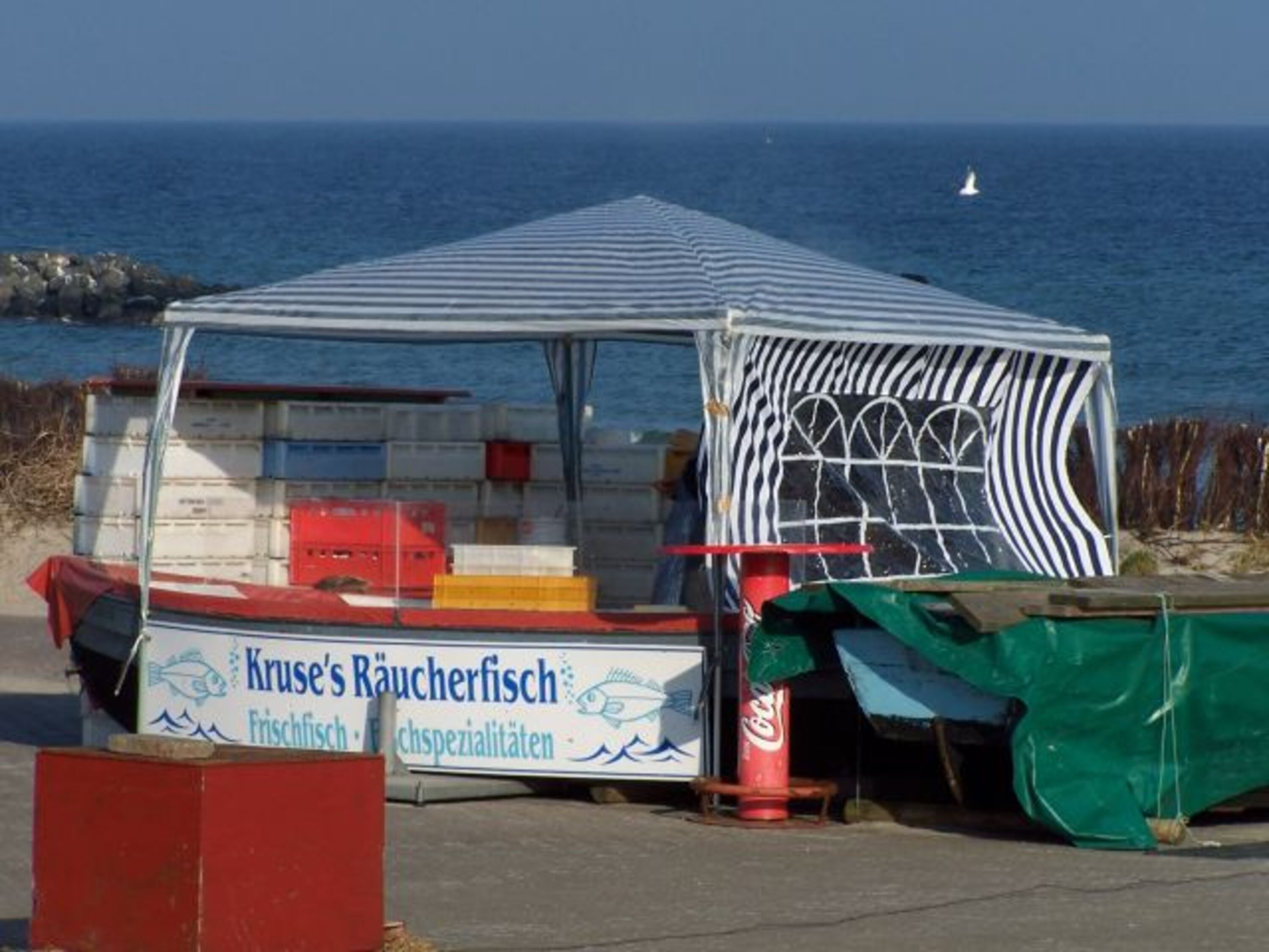Fischerbuden am Strand