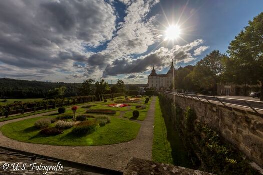 Wandern am Schloß Langenburg hinunter zur Jagst