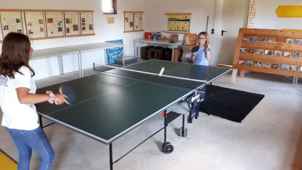 Tischtennisplatte im Nebengebäude