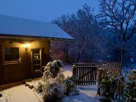 Gartensauna im Schnee