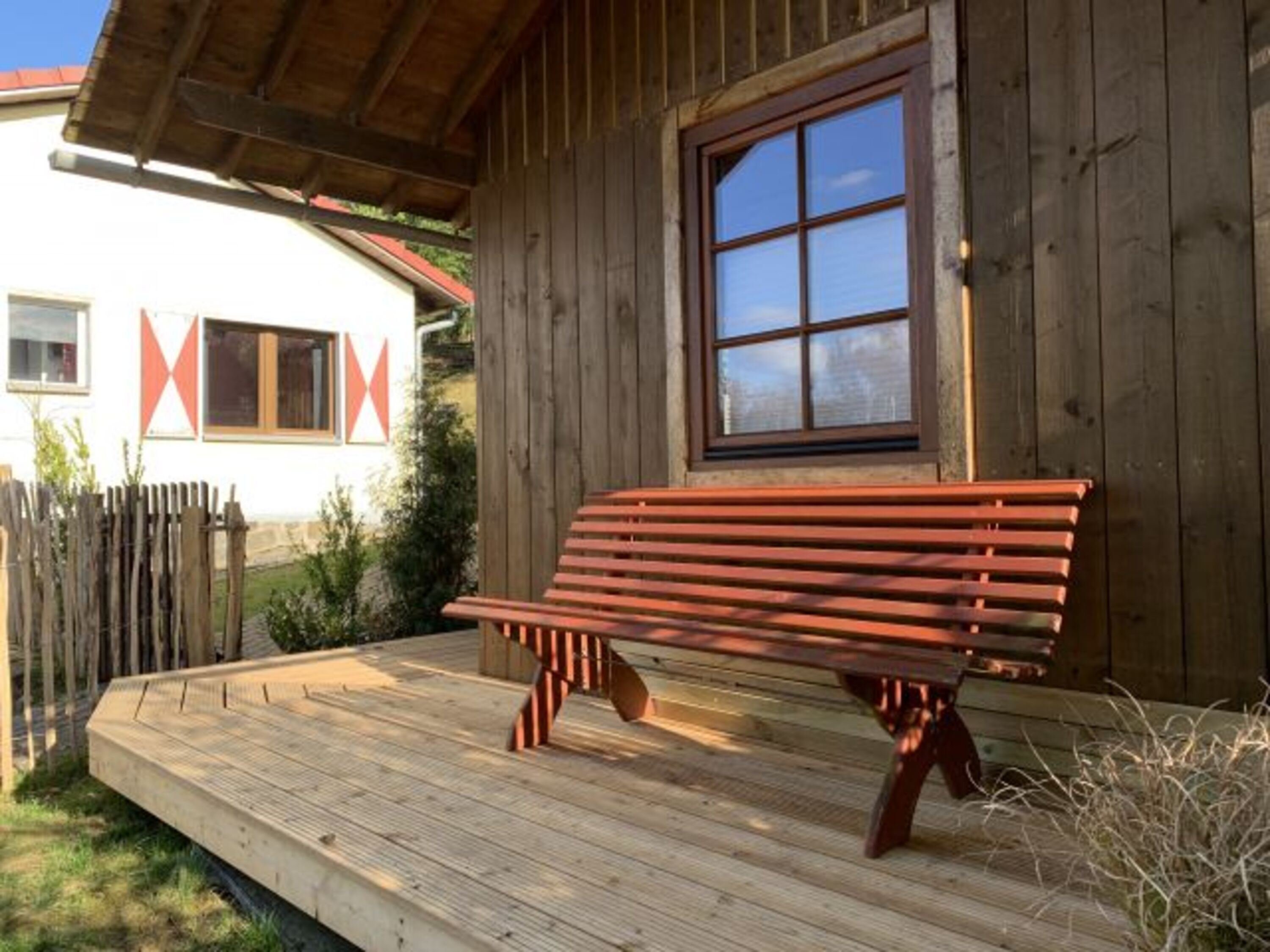 Bank vor Gartensauna