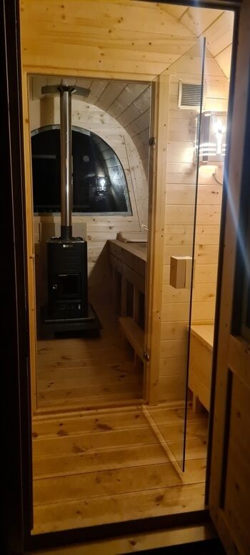 Sauna mit Holzofen