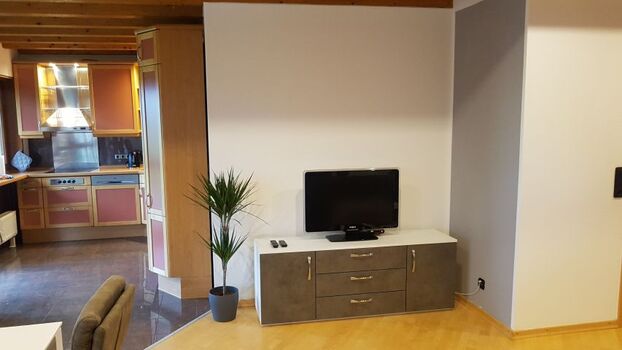 offener Wohnbereich mit TV