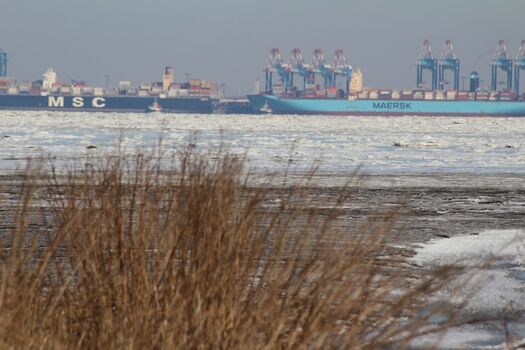 winterlicher Blick auf Bremerhaven