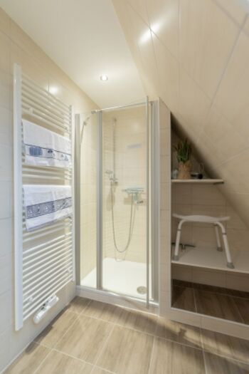 Tageslicht Bad in der 1. Etage mit WC, Handwaschbecken und Dusche