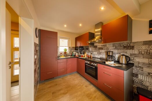 1. offene Küche mit Geschirrspüler, E-herd, Kühl- Gefrierkombination