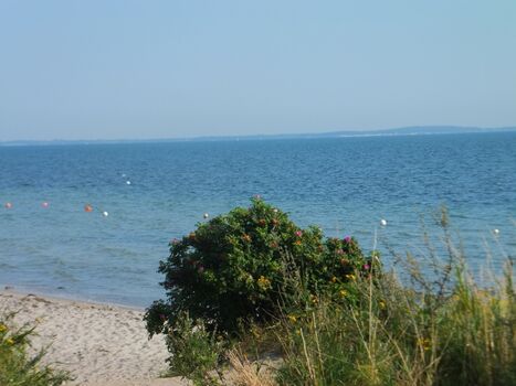 Sandstrand mit Dänemark in der Ferne