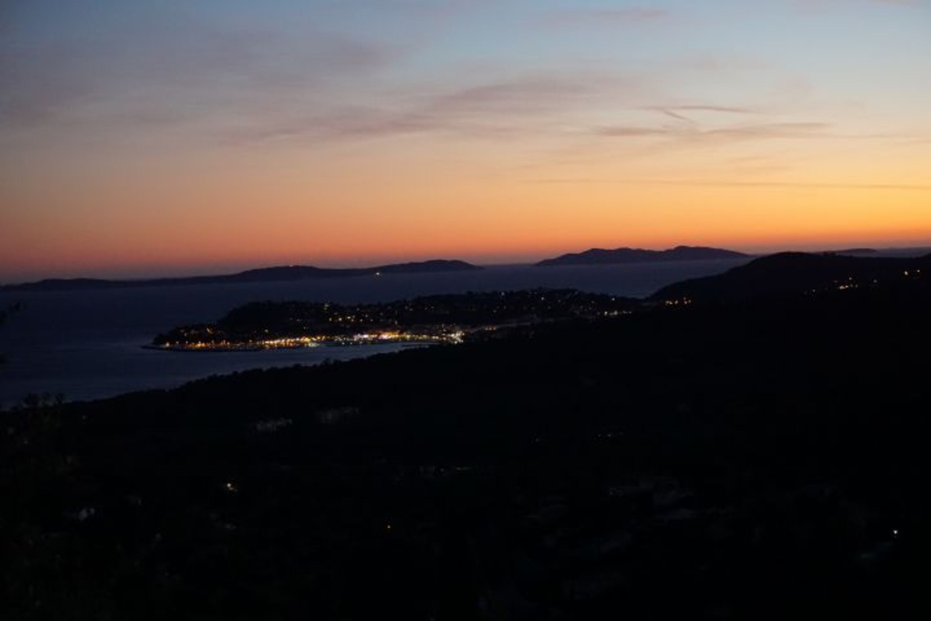Sonnenuntergang auf der Terrasse