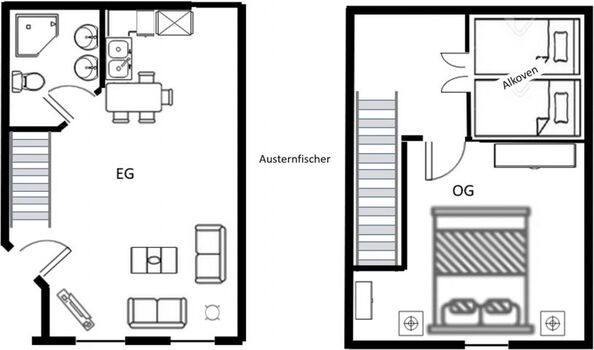 Grundriß Austernfischer haubarg am meer