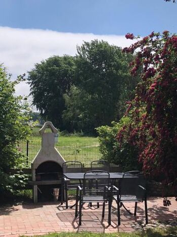 Terrasse mit Grill - haubarg am meer