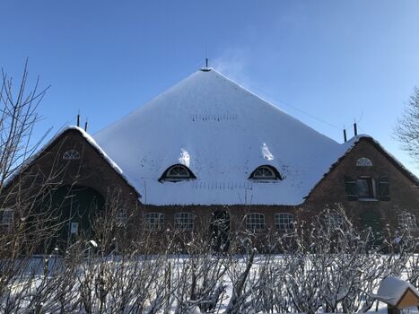 haubarg am meer im Winter