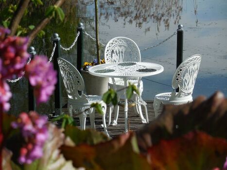 gemütlicher  unser Sitzplatz auf dem Mollenberger Weiher