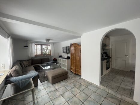 Wohnzimmer mit Blick in die Küche