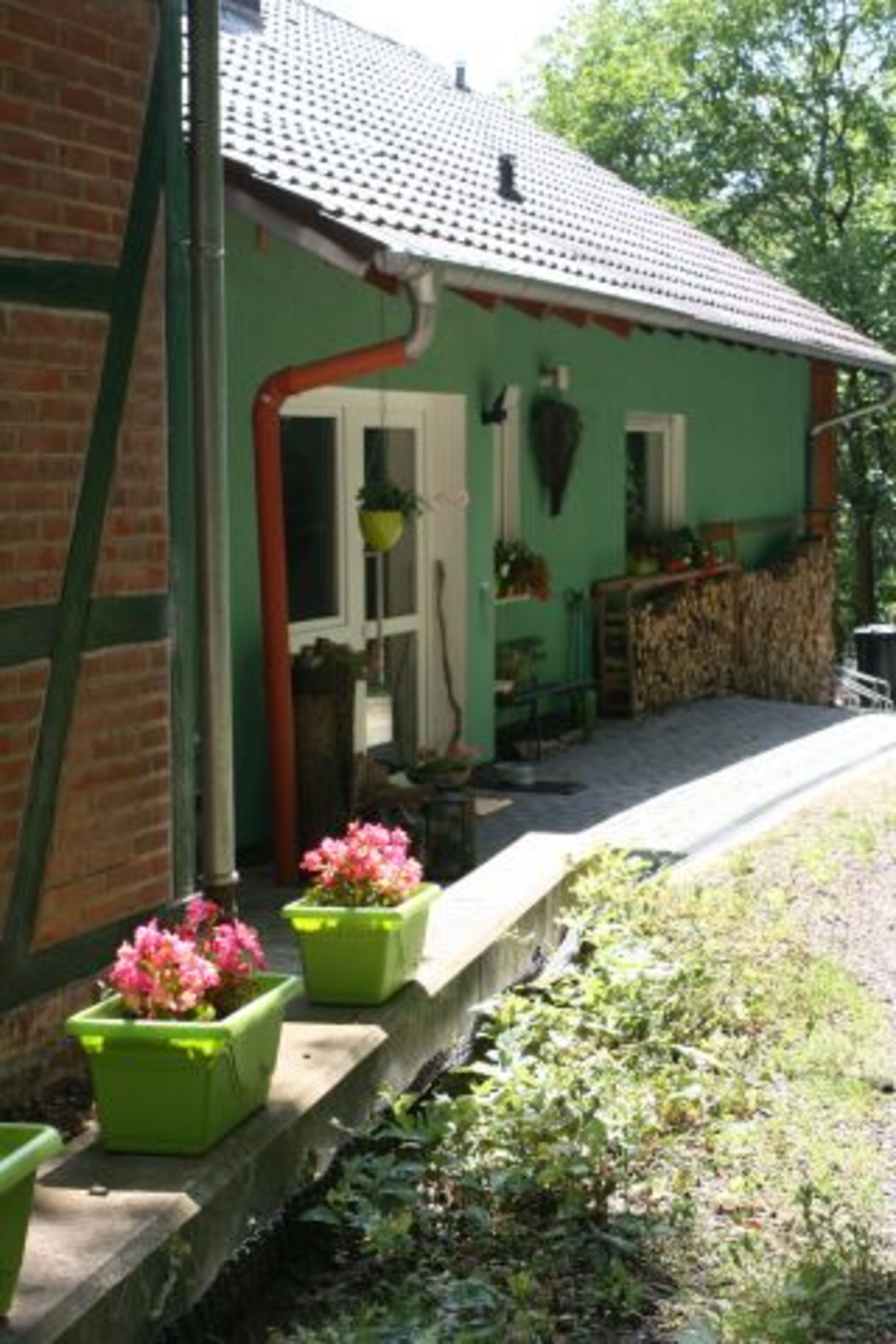 Rückkehr von der Wanderung (Eingang Gästehaus)