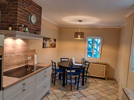 Küche Induktionsherde und Essecke