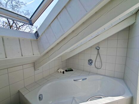 Tageslicht-Bad mit Badewanne und DU/WC