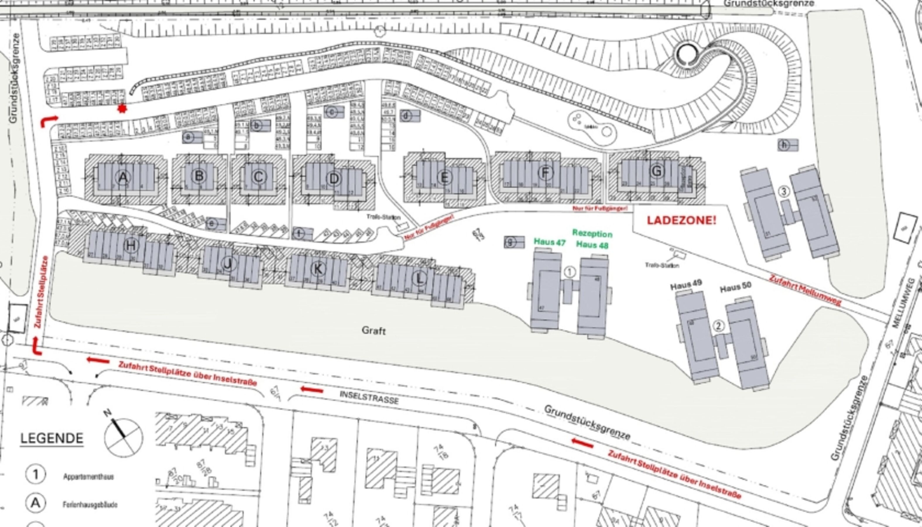 Lageplan zum PKW-Stellplatz