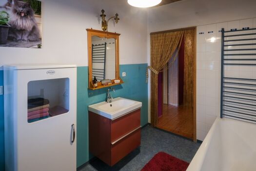 Bad 1 mit Badewanne und WC