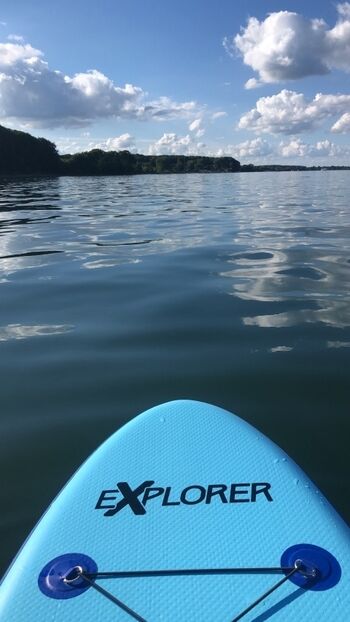 mit dem SUP in unserer Bucht unterwegs